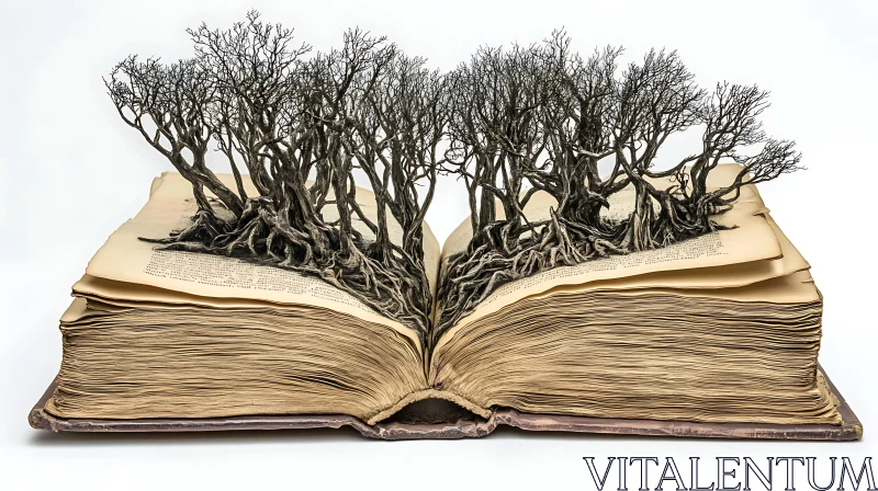 Trees Growing From Book Pages