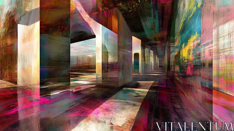 Colorful Abstract Composition with Geometric Shapes