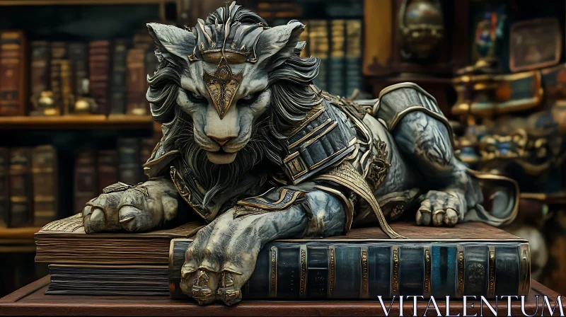 Armored Lion on Books