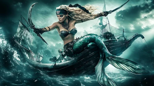 Ocean's Fury: Mermaid Pirate