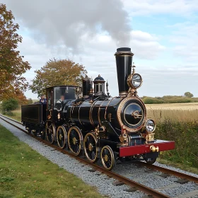 Antique Locomotive in Motion