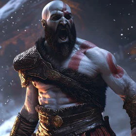 Wrathful Warrior Roaring in Defiance