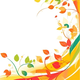 Autumnal Leaf Swirls Artistic Composition