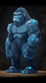 Blue Armored Robotic Gorilla
