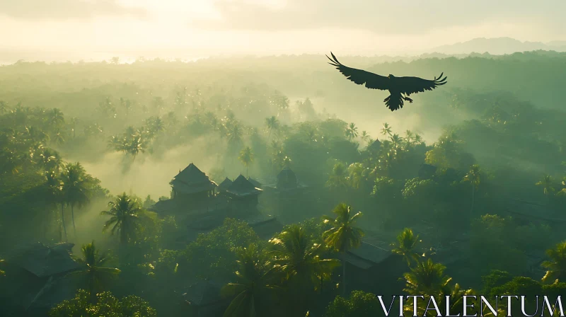 Mystical Flight Over Verdant Lands