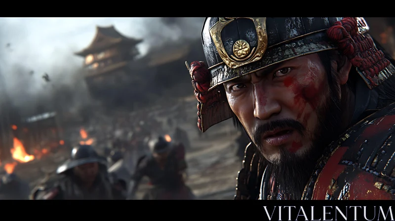Fierce Samurai Warrior Portrait