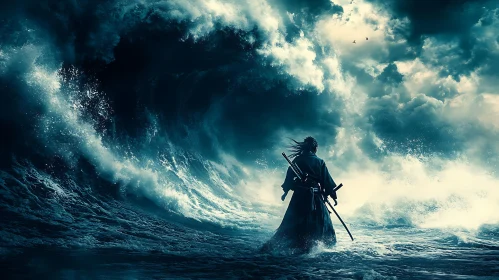 Samurai Against the Sea Storm