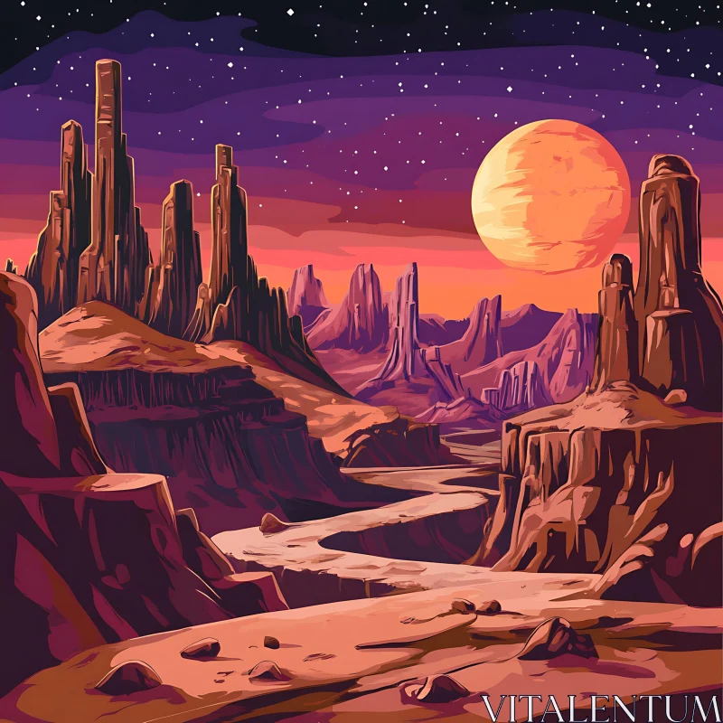 Serene Moonlit Desert Vista