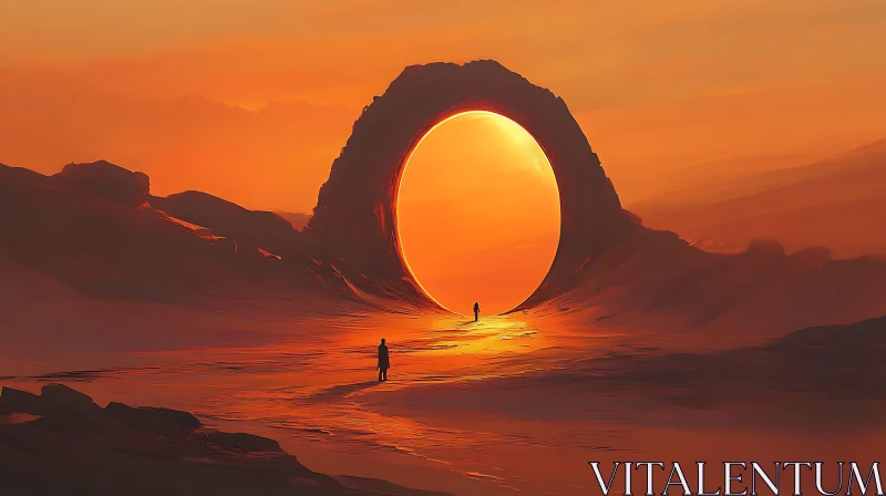 Orange Portal Surreal Scene
