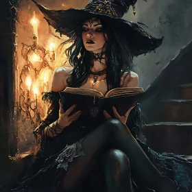 Mystical Witch Reading Book