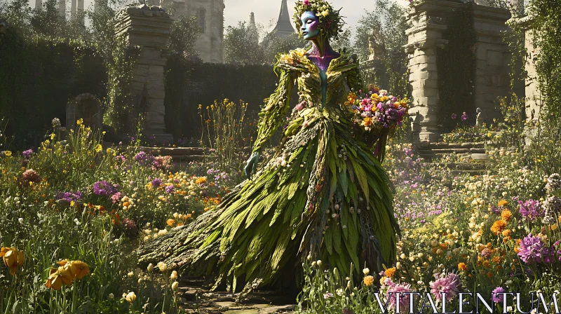 Floral Gown in the Garden