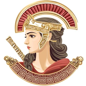 Golden Helmet Warrior Woman Portrait