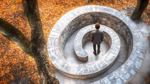 Autumn Spiral Labyrinth