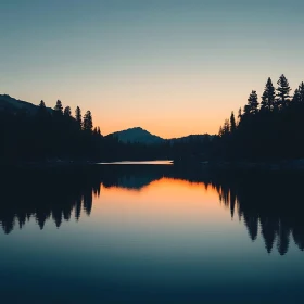 Tranquil Lake at Sunset