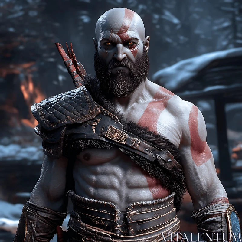 AI ART Kratos: God of War Character Illustration