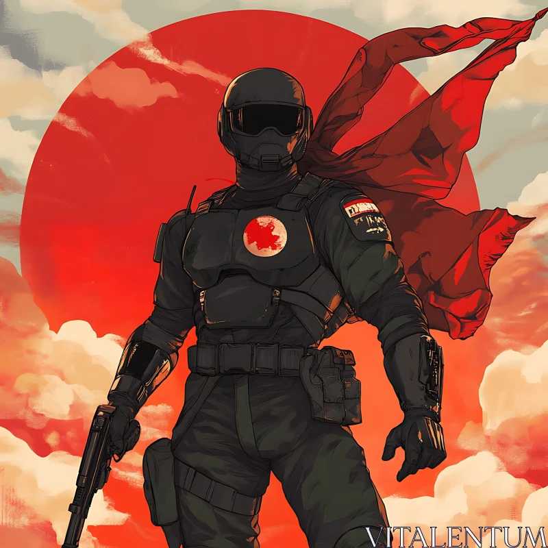 Tactical Hero in a Red Sky