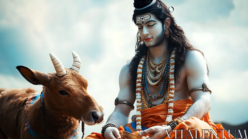 Divine Shiva with Nandi