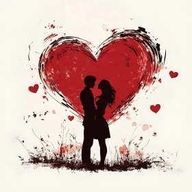 Embracing Love: A Couple's Silhouette