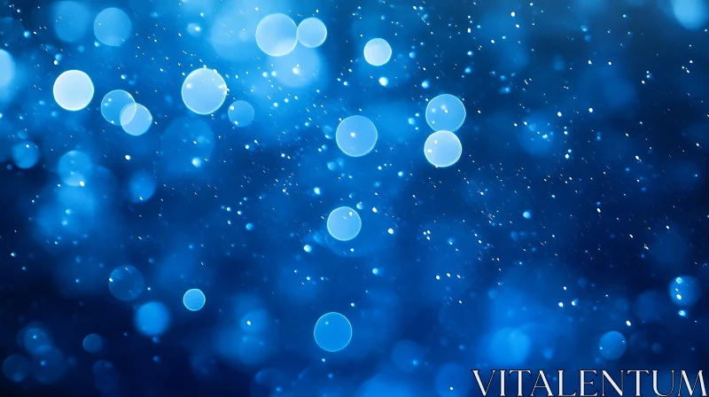 Abstract Blue Lights and Bokeh Orbs