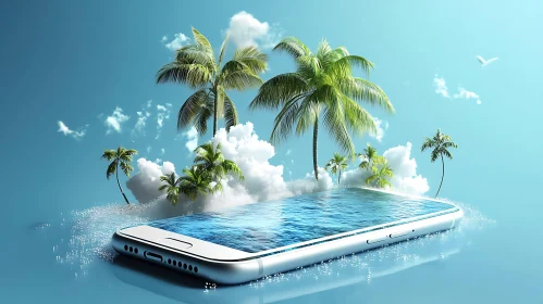 Tropical Getaway on Phone Display