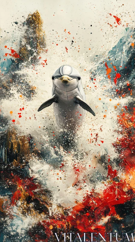 Colorful Dolphin in Motion