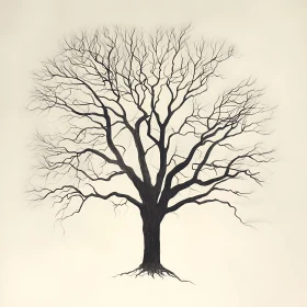 Artistic Bare Tree with Intricate Branches