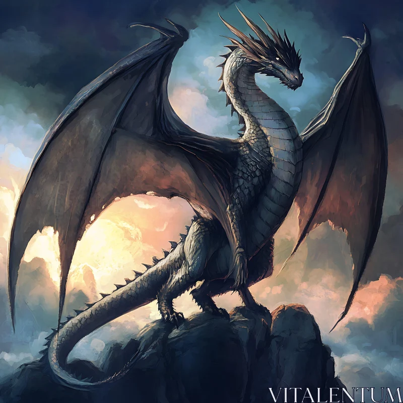 Dragon on Rock Formation