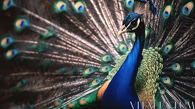 Peacock's Colorful Feather Display