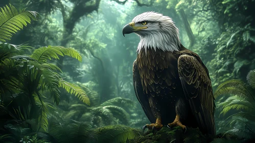 Eagle Amidst Verdant Forest