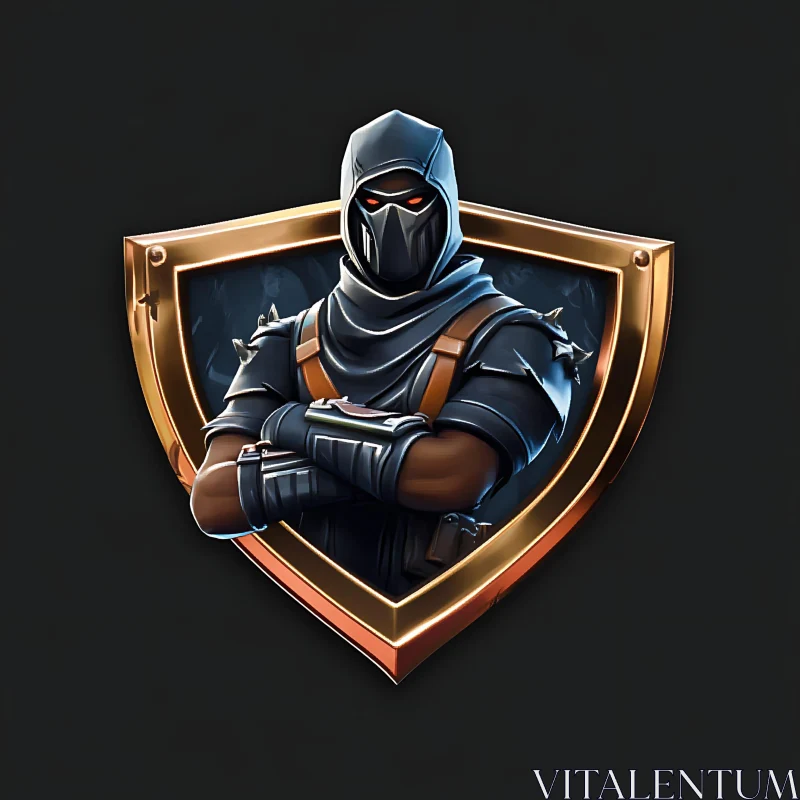 Dark Ninja Warrior with Fiery Eyes
