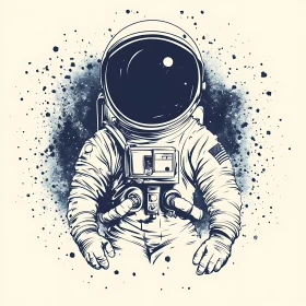 Monochrome Astronaut Art Print