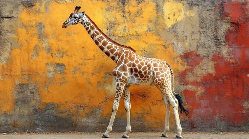 Giraffe with Vivid Background