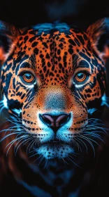 Leopard Close-Up with Intense Gaze
