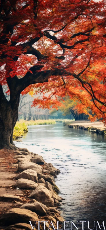 Peaceful River in Fall Season