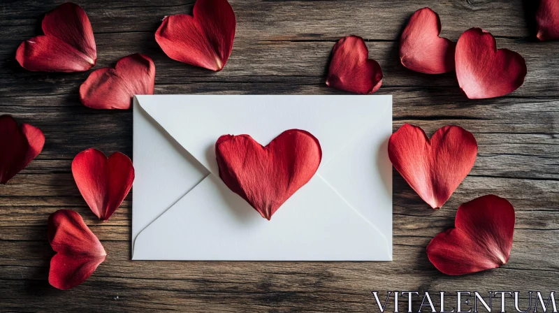 Romantic Letter with Red Heart Petals