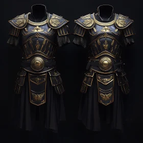 Medieval Armor with Golden Embellishments
