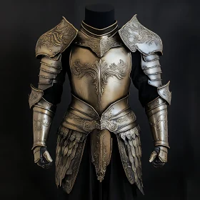 Antique Metal Armor with Intricate Details