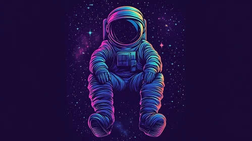 Astronaut Amidst Cosmic Dust