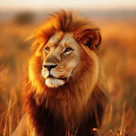 Lion in Golden Light
