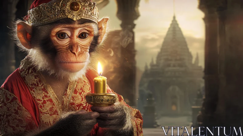 Crowned Monkey Holding Candle