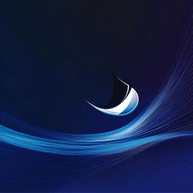 Modern Blue Lines and Teardrop Abstract