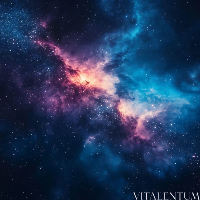 Cosmic Canvas: Nebula in Starry Space