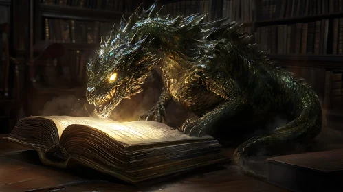 Dragon's Scholarly Pursuit in Library