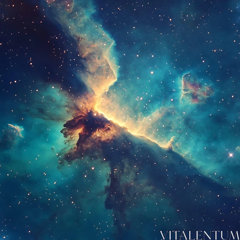 A Cosmic Dance of Stars and Nebula