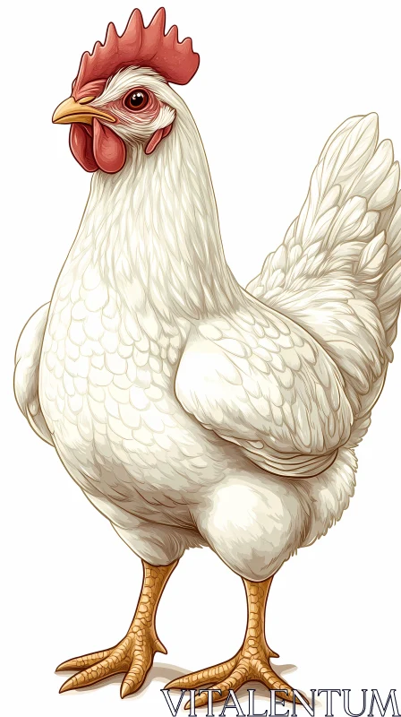 Detailed Chicken Drawing