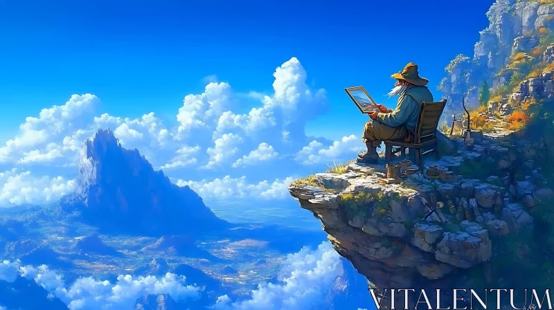 Cliffside Painter: Capturing Mountain Majesty