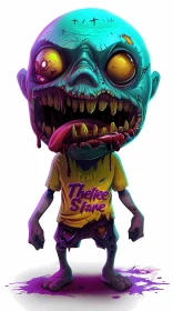Cartoon Zombie Illustration in Graffiti Style