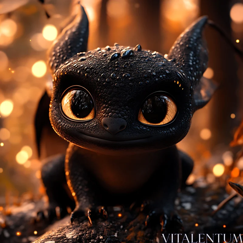 Stylized Dragon with Golden Eyes