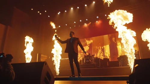 Musician's Fiery Stage Act