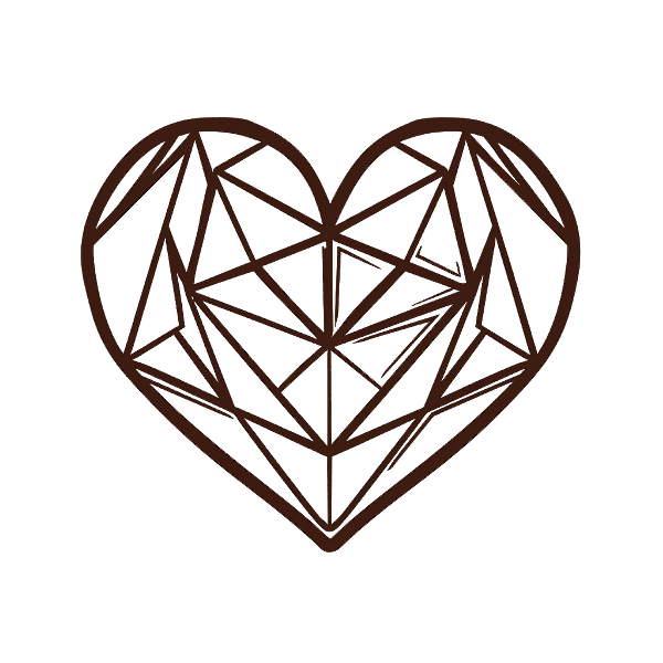 Abstract Polygonal Heart Artwork